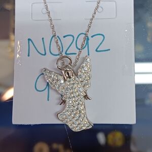 Silver Angel Pendant Necklace